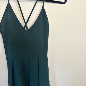 Forest green midi dress with crisscross back